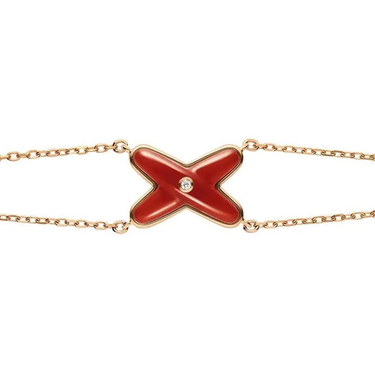 [Bloom]JEUX BRACELET CARNELIAN PINK GOLD 1 DIAMOND