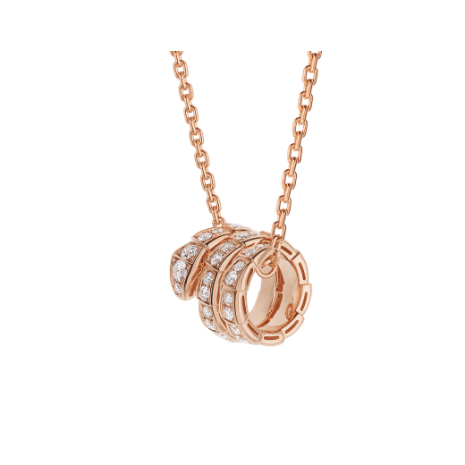 [Bloom]SERPENTI PINK GOLD NECKLACE DOUBLE RING DIAMOND