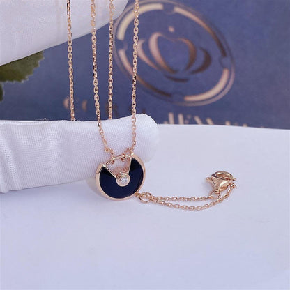 [Bloom]AMULETTE ROSE GOLD ONYX NECKLACE