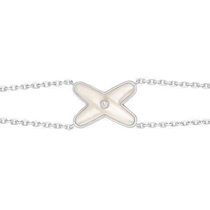 [Bloom]JEUX BRACELET WHITE MOP SILVER 1 DIAMOND