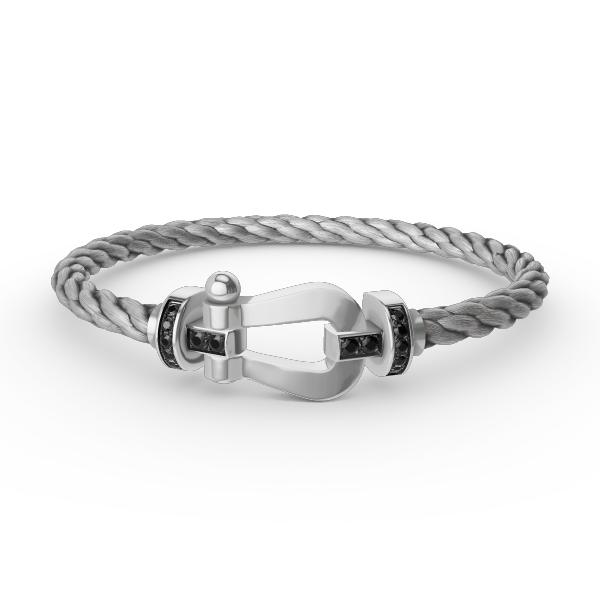 [Bloom]FORCE LARGE HORSESHOE BLACK DIAMOND BRACELET SILVER