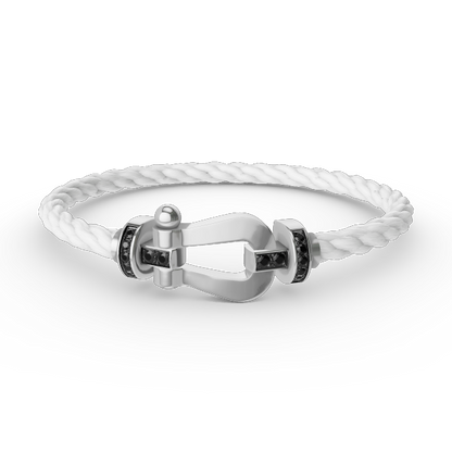 [Bloom]FORCE LARGE HORSESHOE BLACK DIAMOND BRACELET SILVER