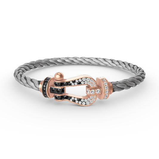 [Bloom]FORCE LARGE HORSESHOE BLACK WHITE DIAMOND BRACELET ROSE GOLD