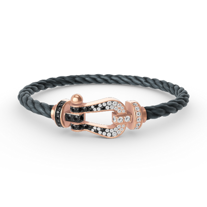 [Bloom]FORCE LARGE HORSESHOE BLACK WHITE DIAMOND BRACELET ROSE GOLD