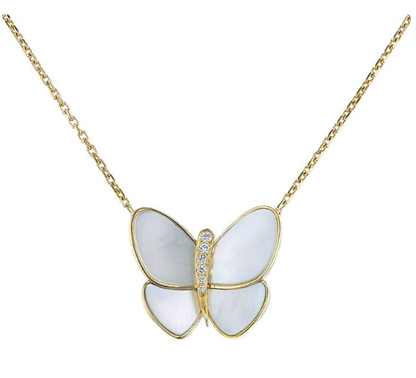 [Bloom]BUTTERFLY GOLD MOP DIAMOND NECKLACE