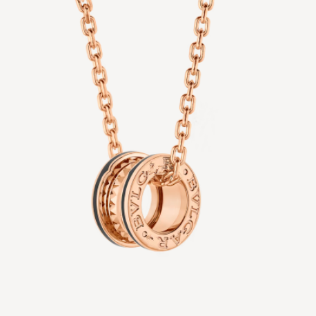 [Bloom]ZERO 1 ROCK PEDANT PINK GOLD BLACK NECKLACE