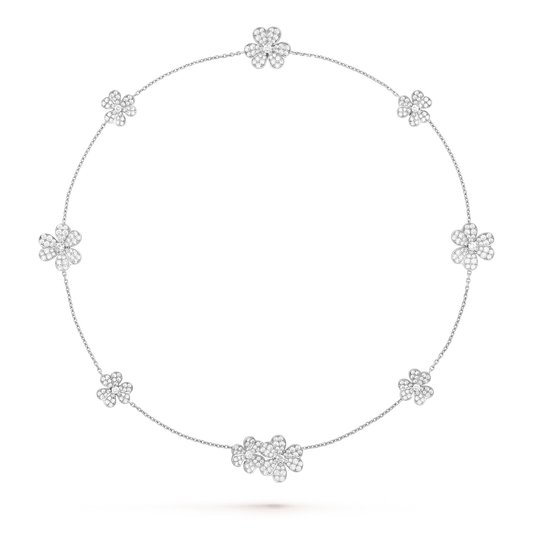 [Bloom]FRIVOLE SILVER 9 FLOWERS NECKLACE