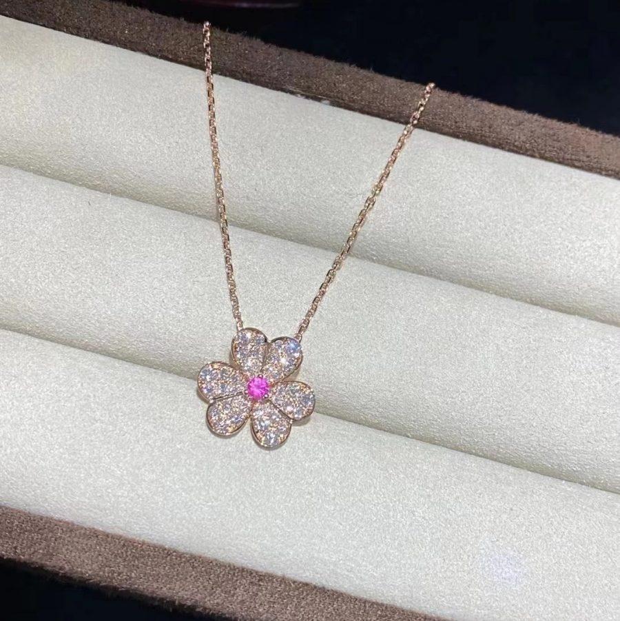 [Bloom]FRIVOLE ROSE GOLD FLOWER DIAMOND NECKLACE