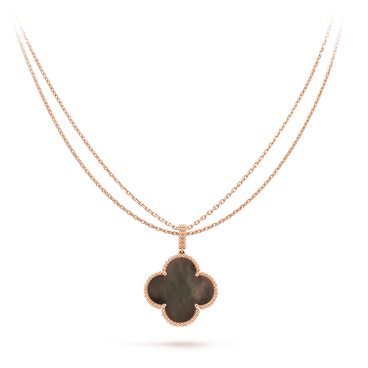 [Bloom]CLOVER 25MM GOLD DARK MOP BIG CLOVER NECKLACE