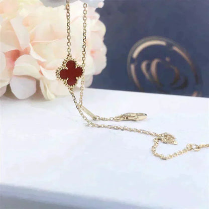 [Bloom]CLOVER  CARNELIAN SINGLE FLOWER BRACELET