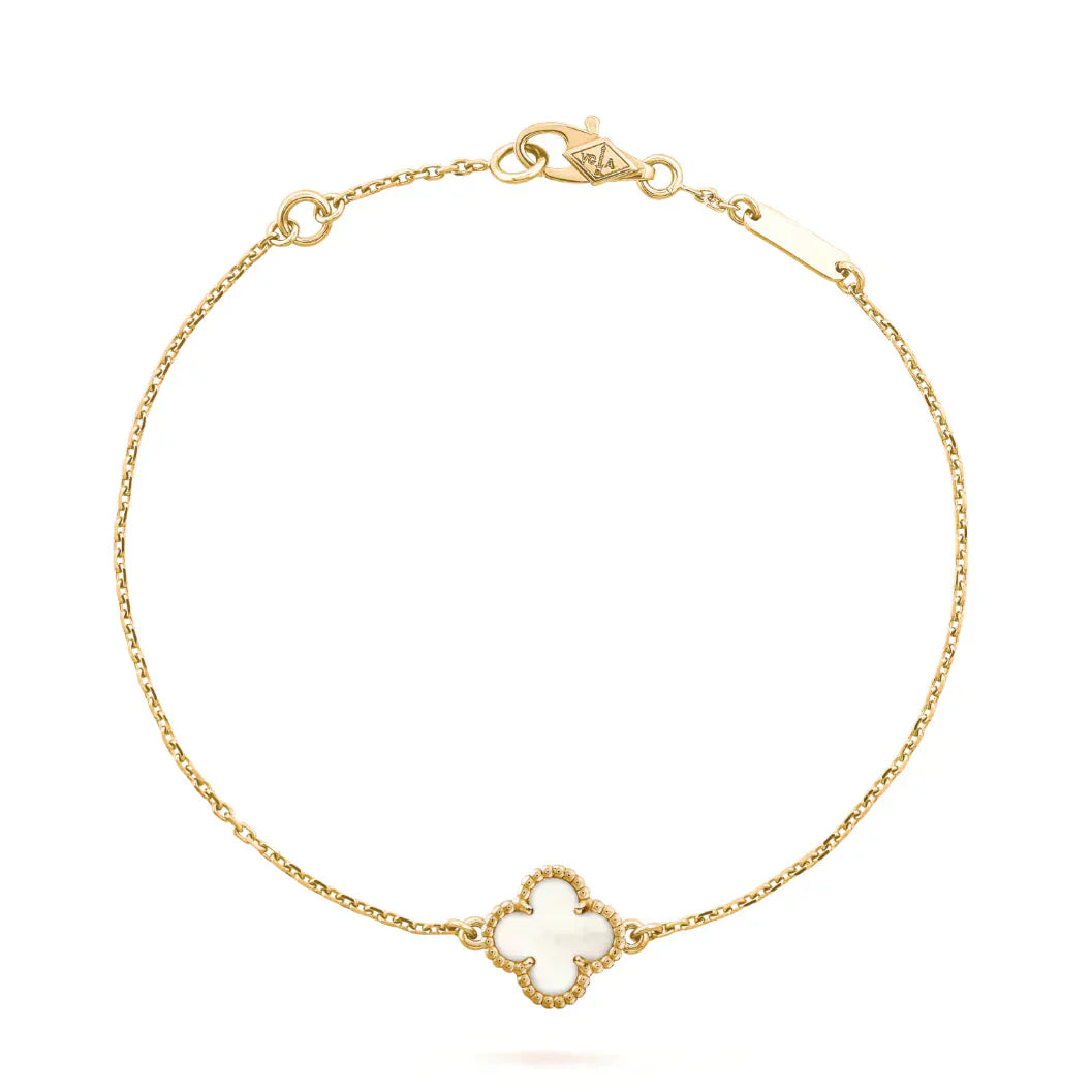 [Bloom]CLOVER WHITE MOP SINGLE FLOWER BRACELET