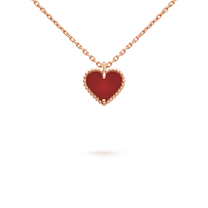 [Bloom]SWEET CLOVER CARNELIAN HEART NECKLACE