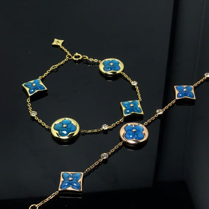 [Bloom]STAR AND SUN 4 MOTIF BLUE BRACELET