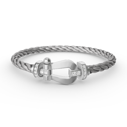 [Bloom]FORCE LARGE HORSESHOE HALF DIAMOND BRACELET SILVER